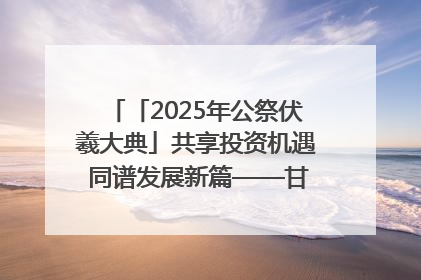 「2025年公祭伏羲大典」共享投资机遇 同谱发展新篇——甘肃省文旅产业链招商引资推介会侧记