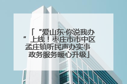 “爱山东·你说我办”上线！枣庄市市中区孟庄镇听民声办实事 政务服务暖心升级