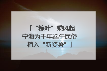 “粽叶”乘风起 宁海为千年端午民俗植入“新姿势”