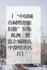 “中国城市网络形象指数”发布 株洲：智造之城擦亮中部经济名片