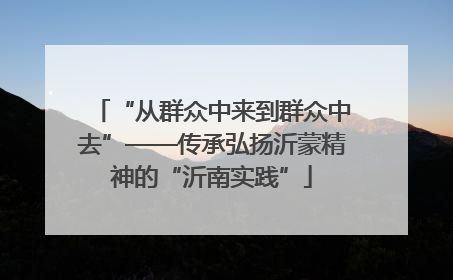 “从群众中来到群众中去”——传承弘扬沂蒙精神的“沂南实践”