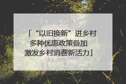 “以旧换新”进乡村 多种优惠政策叠加 激发乡村消费新活力