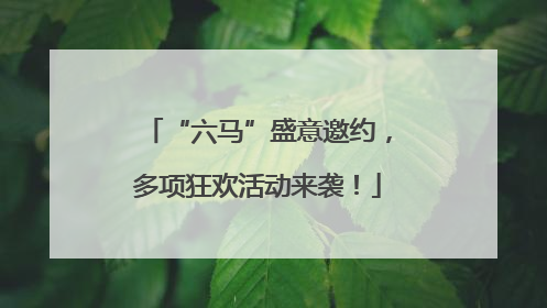 “六马”盛意邀约，多项狂欢活动来袭！