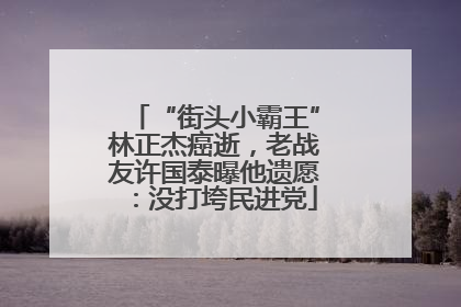 “街头小霸王”林正杰癌逝，老战友许国泰曝他遗愿：没打垮民进党
