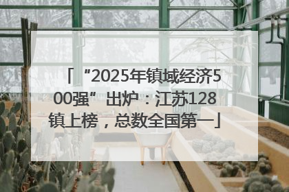 “2025年镇域经济500强”出炉：江苏128镇上榜，总数全国第一