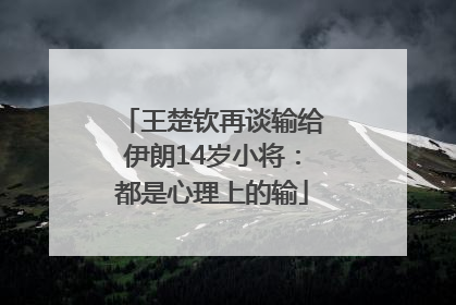 王楚钦再谈输给伊朗14岁小将：都是心理上的输