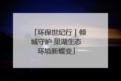 环保世纪行｜倾城守护 巢湖生态环境新蝶变