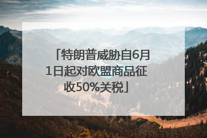 特朗普威胁自6月1日起对欧盟商品征收50%关税