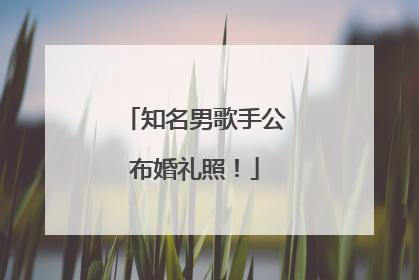 知名男歌手公布婚礼照！