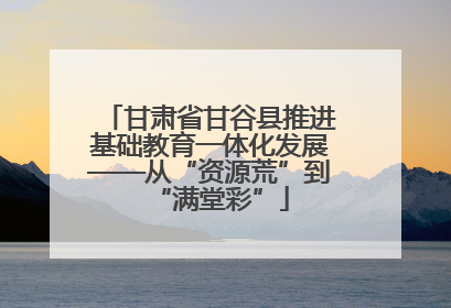 甘肃省甘谷县推进基础教育一体化发展——从“资源荒”到“满堂彩”