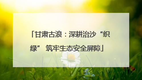 甘肃古浪：深耕治沙“织绿” 筑牢生态安全屏障