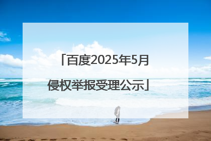 百度2025年5月侵权举报受理公示