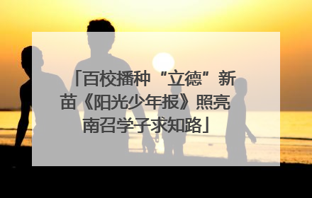 百校播种“立德”新苗《阳光少年报》照亮南召学子求知路