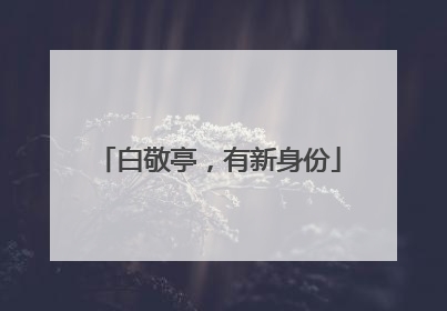 白敬亭，有新身份