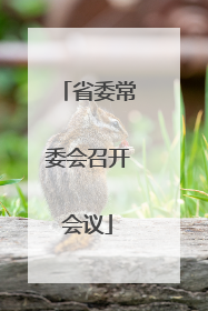省委常委会召开会议