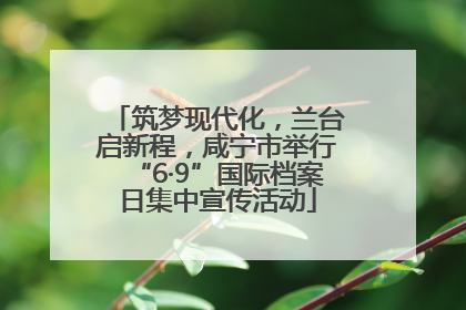 筑梦现代化，兰台启新程，咸宁市举行“6·9”国际档案日集中宣传活动