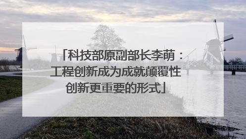 科技部原副部长李萌：工程创新成为成就颠覆性创新更重要的形式
