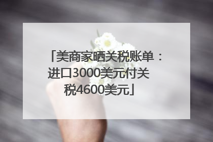 美商家晒关税账单：进口3000美元付关税4600美元