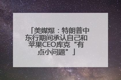 美媒爆：特朗普中东行期间承认自己和苹果CEO库克“有点小问题”