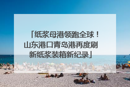 纸浆母港领跑全球！山东港口青岛港再度刷新纸浆装箱新纪录