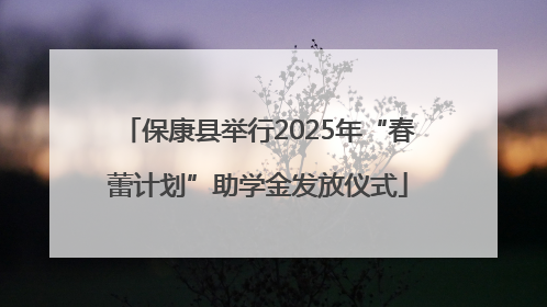 保康县举行2025年“春蕾计划”助学金发放仪式