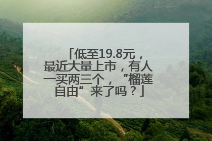 低至19.8元，最近大量上市，有人一买两三个，“榴莲自由”来了吗？
