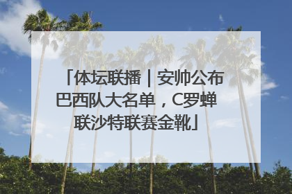 体坛联播｜安帅公布巴西队大名单，C罗蝉联沙特联赛金靴