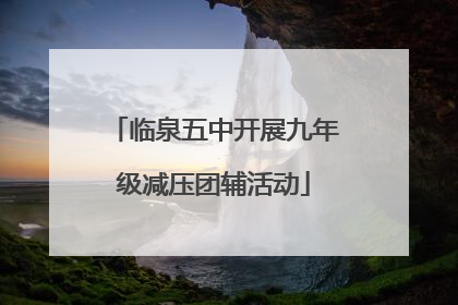 临泉五中开展九年级减压团辅活动