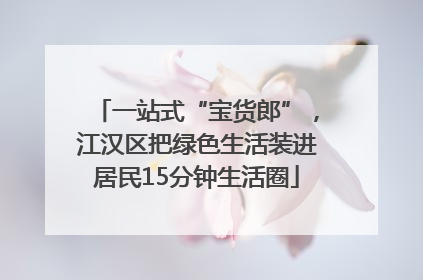 一站式“宝货郎”，江汉区把绿色生活装进居民15分钟生活圈