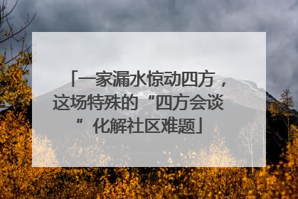 一家漏水惊动四方，这场特殊的“四方会谈”化解社区难题