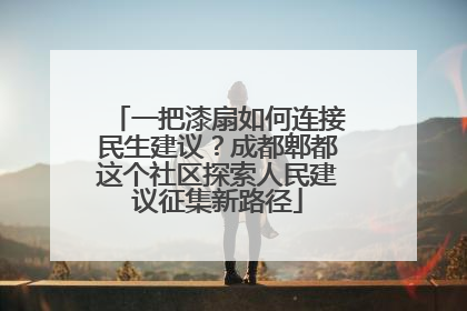 一把漆扇如何连接民生建议？成都郫都这个社区探索人民建议征集新路径