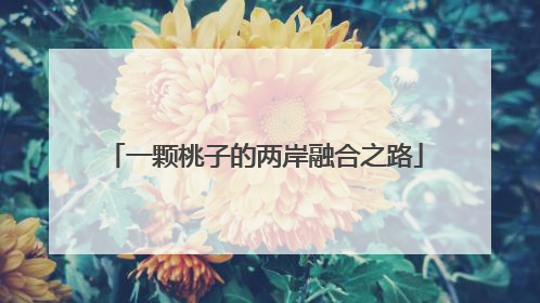 一颗桃子的两岸融合之路