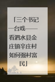 三个书记一台戏——看泗水县金庄镇辛庄村如何强村富民