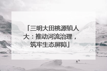 三明大田桃源镇人大：推动河流治理，筑牢生态屏障