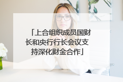 上合组织成员国财长和央行行长会议支持深化财金合作