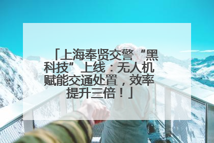 上海奉贤交警“黑科技”上线：无人机赋能交通处置，效率提升三倍！