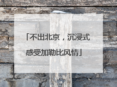 不出北京，沉浸式感受加勒比风情