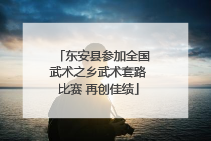 东安县参加全国武术之乡武术套路比赛 再创佳绩