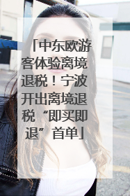 中东欧游客体验离境退税！宁波开出离境退税“即买即退”首单
