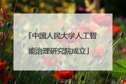 中国人民大学人工智能治理研究院成立