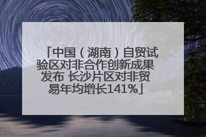 中国（湖南）自贸试验区对非合作创新成果发布 长沙片区对非贸易年均增长141%