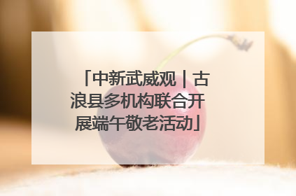 中新武威观｜古浪县多机构联合开展端午敬老活动