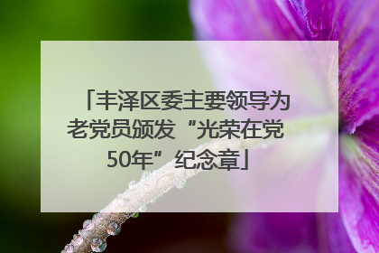 丰泽区委主要领导为老党员颁发“光荣在党50年”纪念章