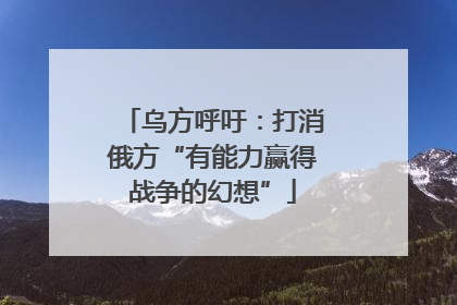 乌方呼吁：打消俄方“有能力赢得战争的幻想”
