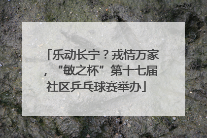 乐动长宁？戎情万家，“敏之杯”第十七届社区乒乓球赛举办
