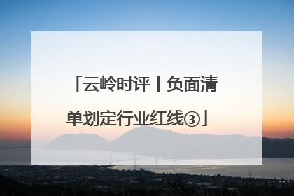 云岭时评丨负面清单划定行业红线③