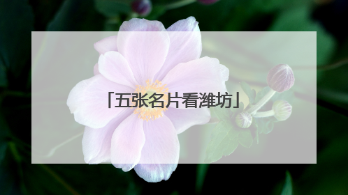 五张名片看潍坊