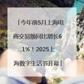 今年前5月上海电商交易额同比增长6.1%！2025上海数字生活节开幕