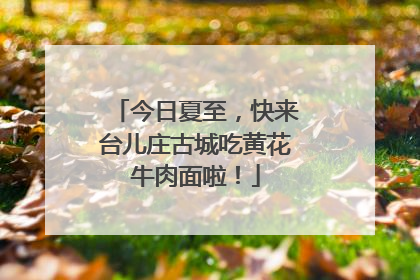今日夏至，快来台儿庄古城吃黄花牛肉面啦！