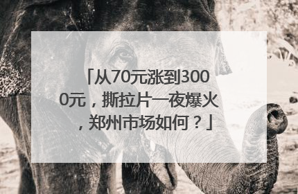 从70元涨到3000元，撕拉片一夜爆火，郑州市场如何？